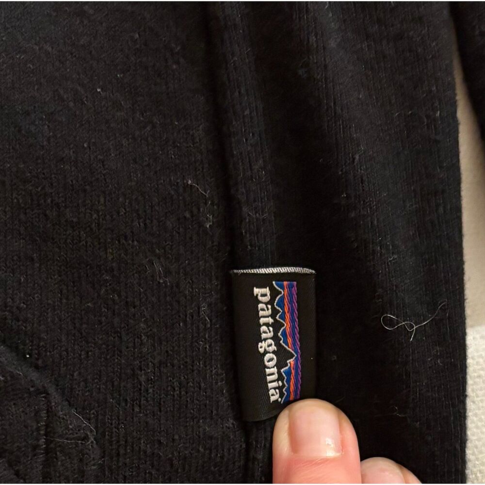 PATAGONIA Hoodie Men XS Forge Mark Uprisal Fleece Sweatshirt Pullover Black - Picture 7 of 8